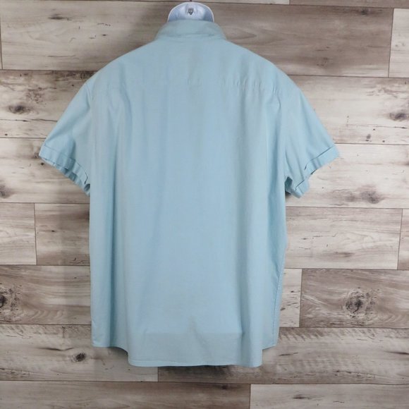 Apt.9* Men's Short Sleeve Button Down Curved Hem Chest Pocket Shirt~ Size XXL - Picture 2 of 10